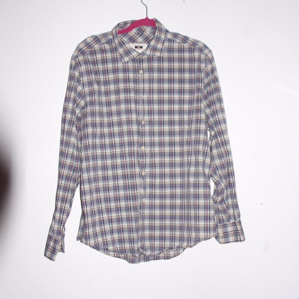 Joseph Abboud Long Sleeve Plaid Button Down Shirt Men XL